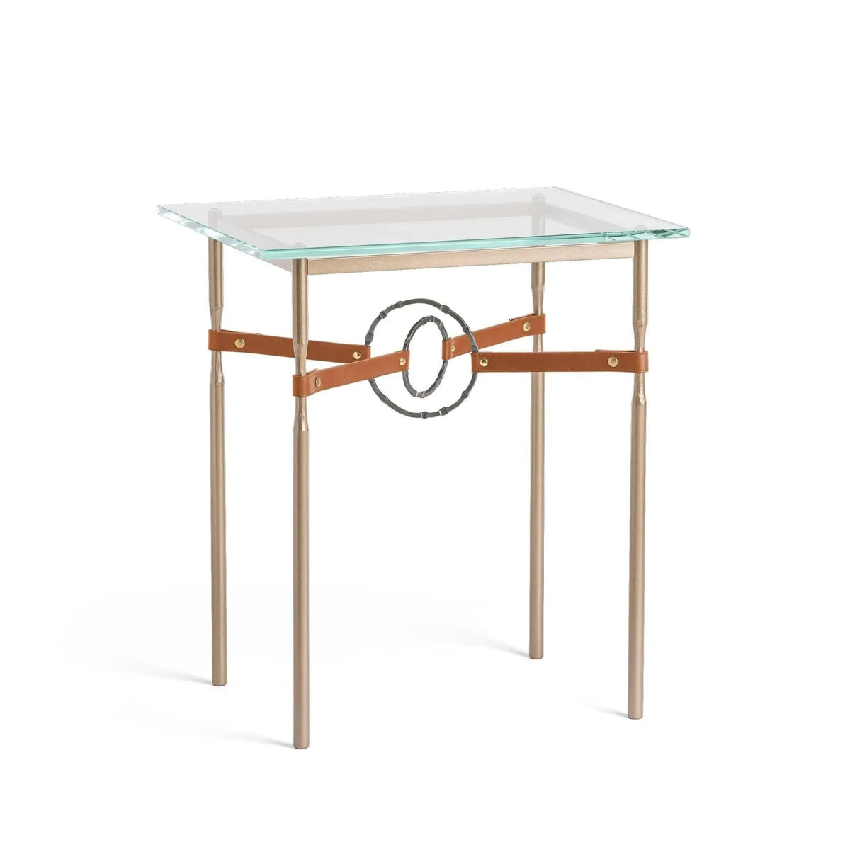 Hubbardton Forge - Equus Chestnut Leather Side Table - 750116-84-07-LC-VA0717 | Montreal Lighting & Hardware