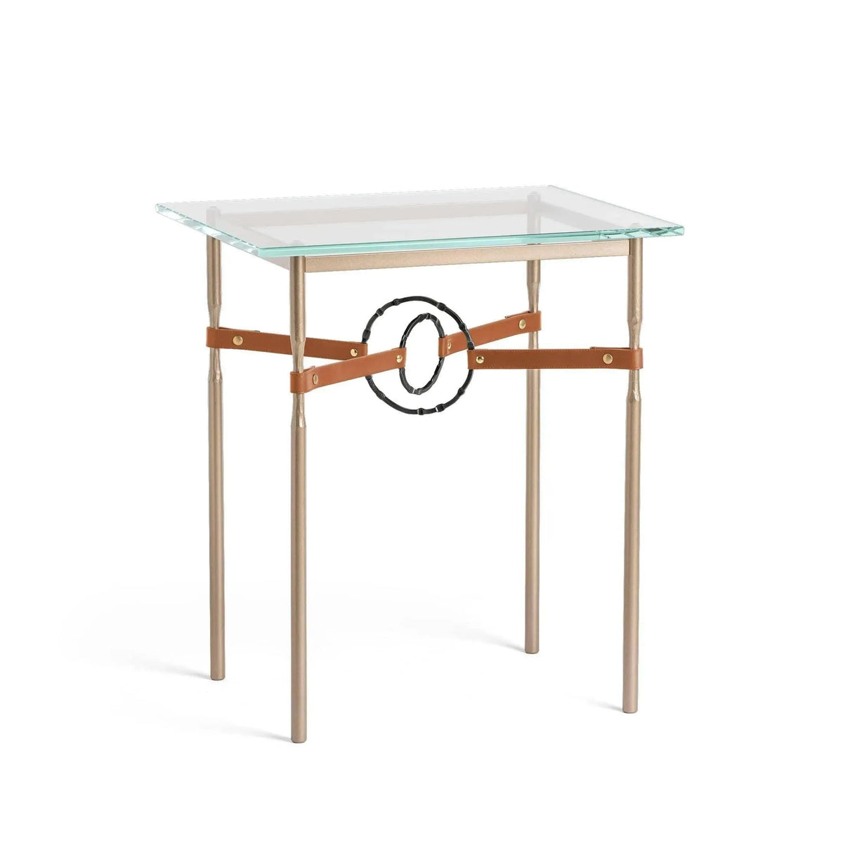 Hubbardton Forge - Equus Chestnut Leather Side Table - 750116-84-10-LC-VA0717 | Montreal Lighting & Hardware