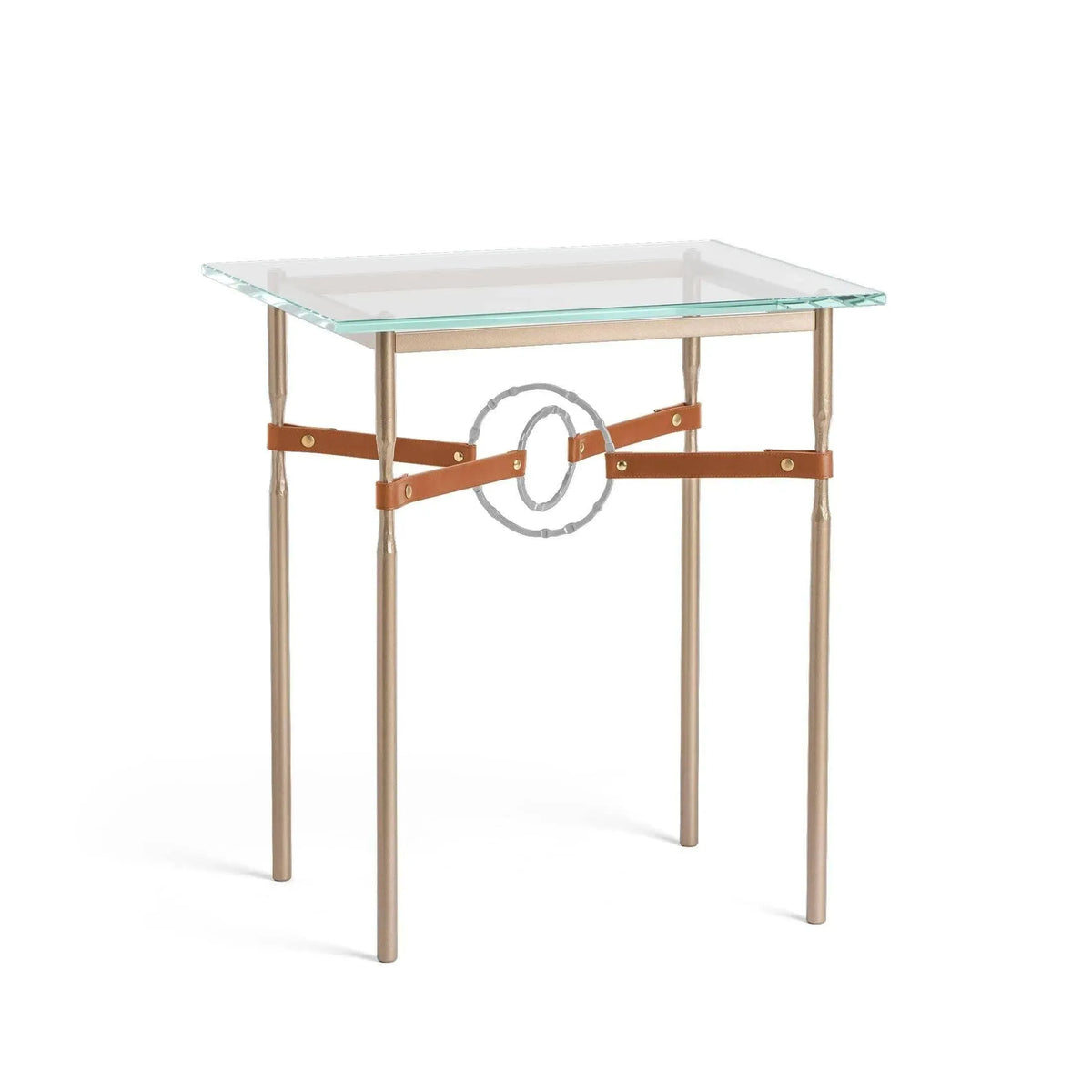 Hubbardton Forge - Equus Chestnut Leather Side Table - 750116-84-82-LC-VA0717 | Montreal Lighting & Hardware