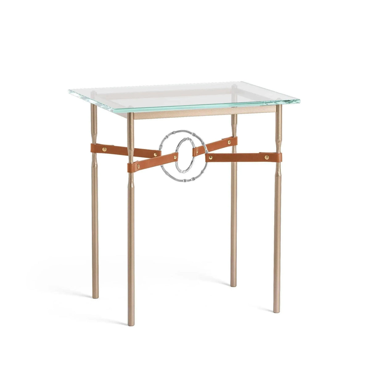 Hubbardton Forge - Equus Chestnut Leather Side Table - 750116-84-85-LC-VA0717 | Montreal Lighting & Hardware