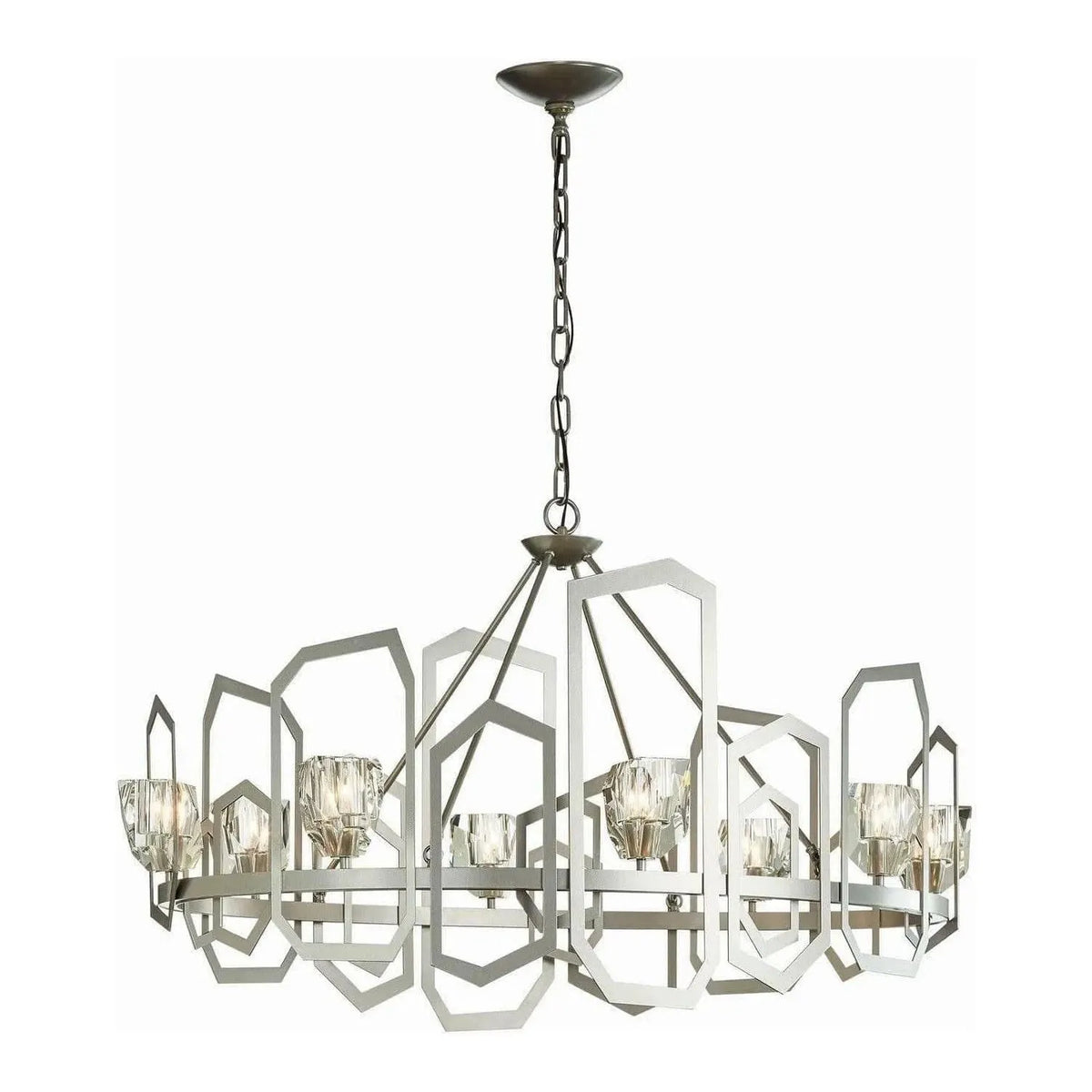 Hubbardton Forge - Gatsby 27-Inch Eight Light Chandelier - 105020-SKT-82-CR | Montreal Lighting & Hardware