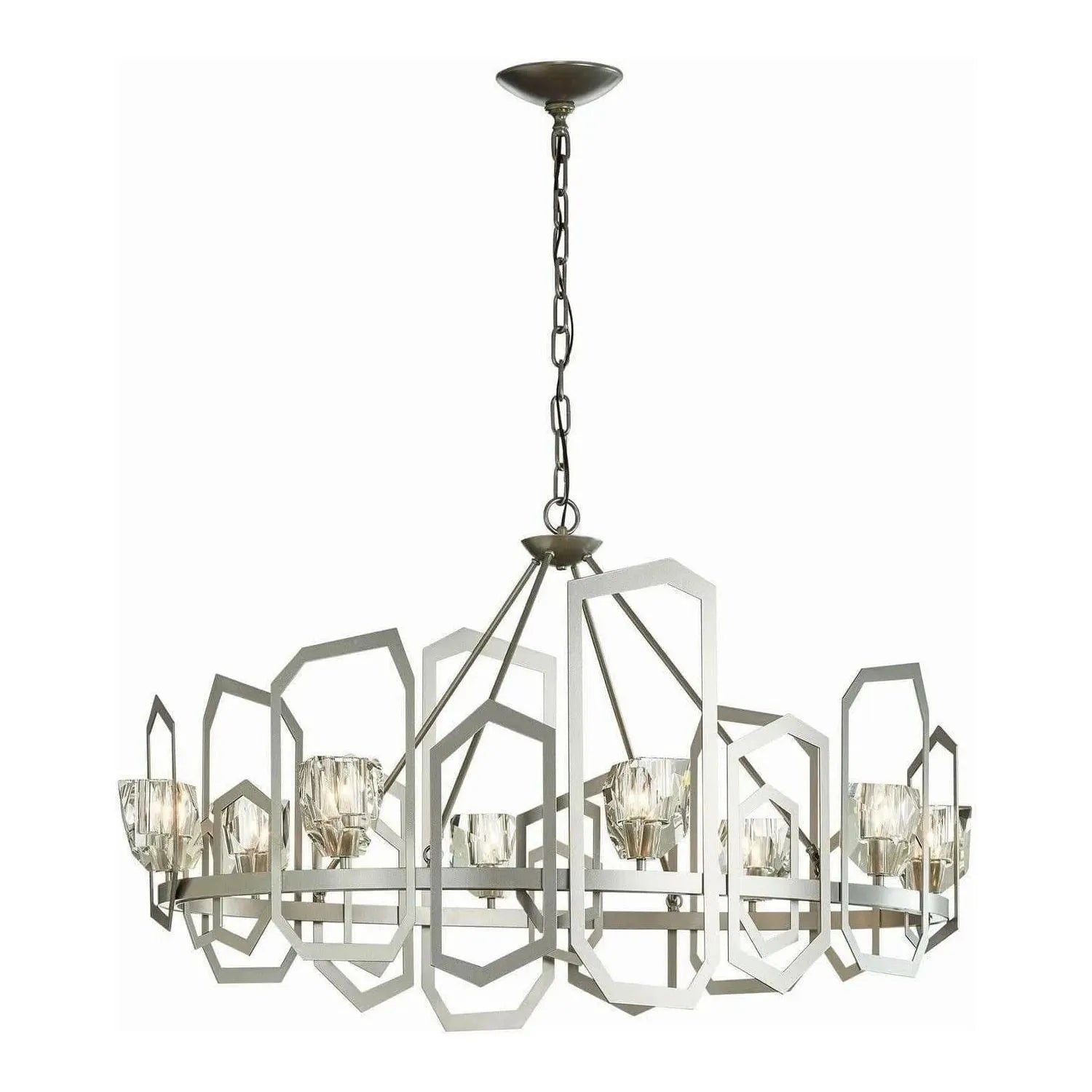 Hubbardton Forge - Gatsby 27-Inch Eight Light Chandelier - 105020-SKT-82-CR | Montreal Lighting & Hardware