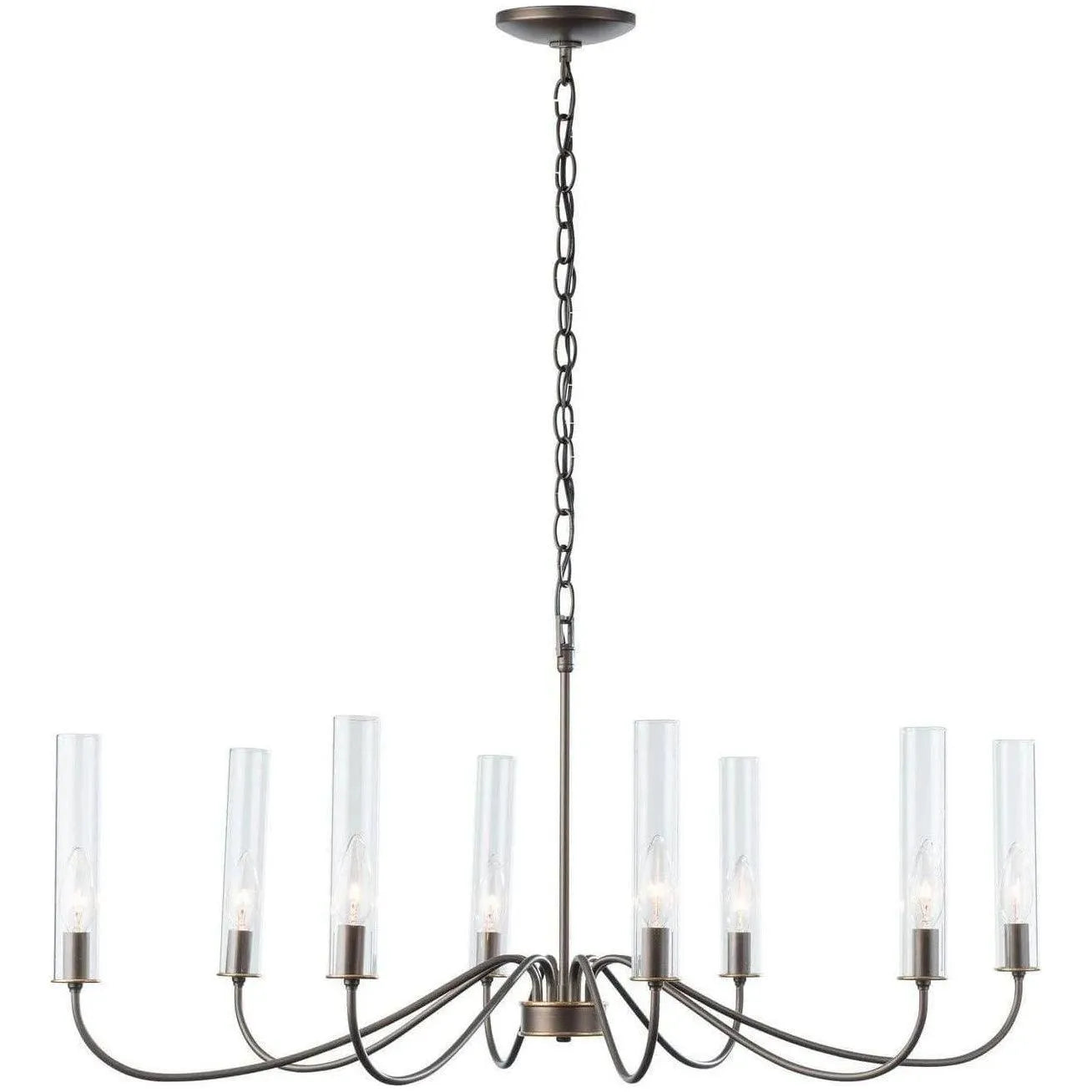 Hubbardton Forge - Grace 23-Inch Eight Light Chandelier - 105050-SKT-07-BR-ZM0611 | Montreal Lighting & Hardware