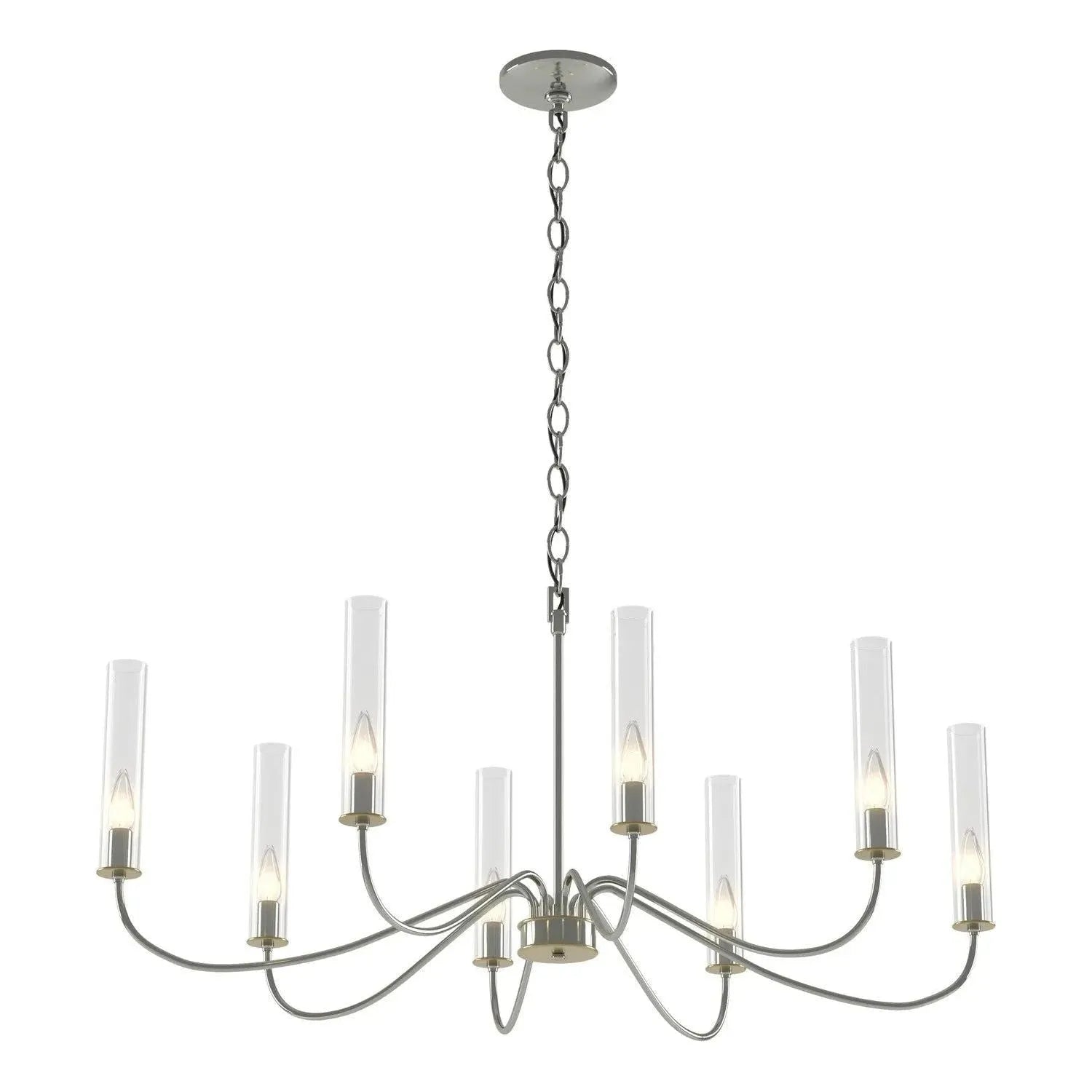 Hubbardton Forge - Grace 23-Inch Eight Light Chandelier - 105050-SKT-14-BR-ZM0611 | Montreal Lighting & Hardware
