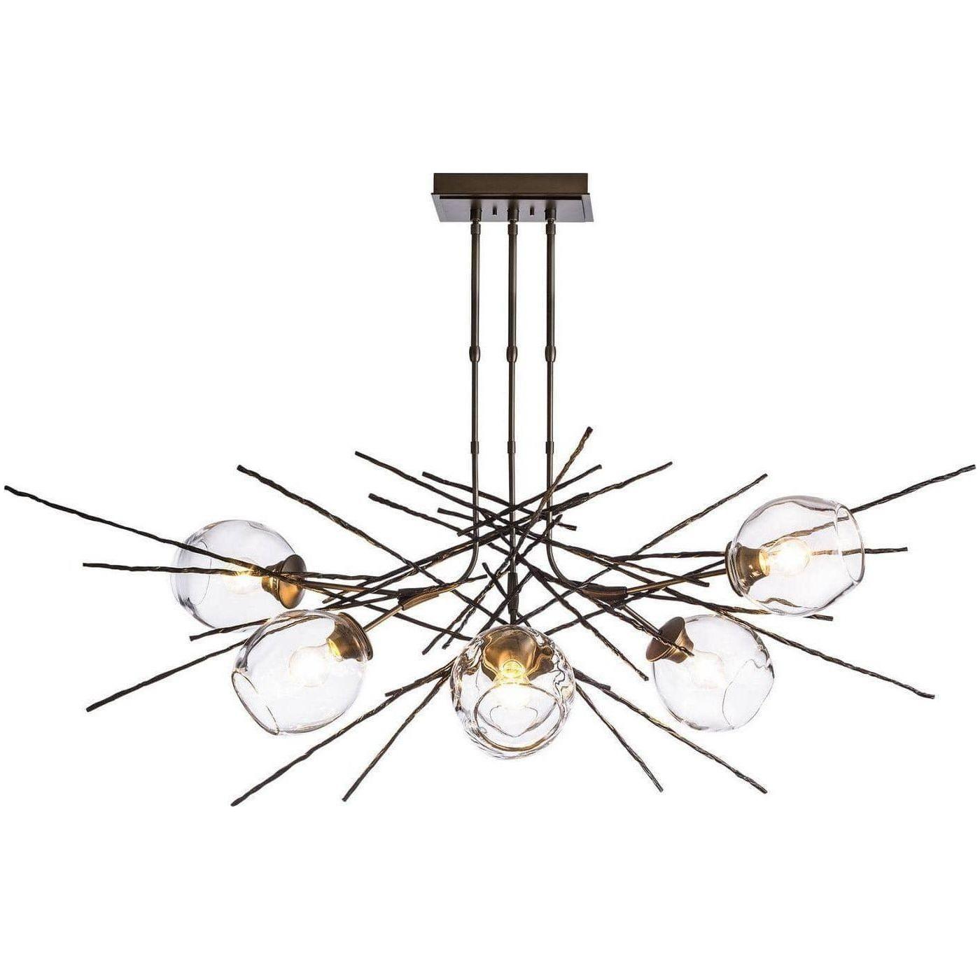 Hubbardton Forge - Griffin 42 pouces à six lumières Suspension - 137750-SKT-STND-07-ZM0588 | Montreal Luminaire & Quincaillerie