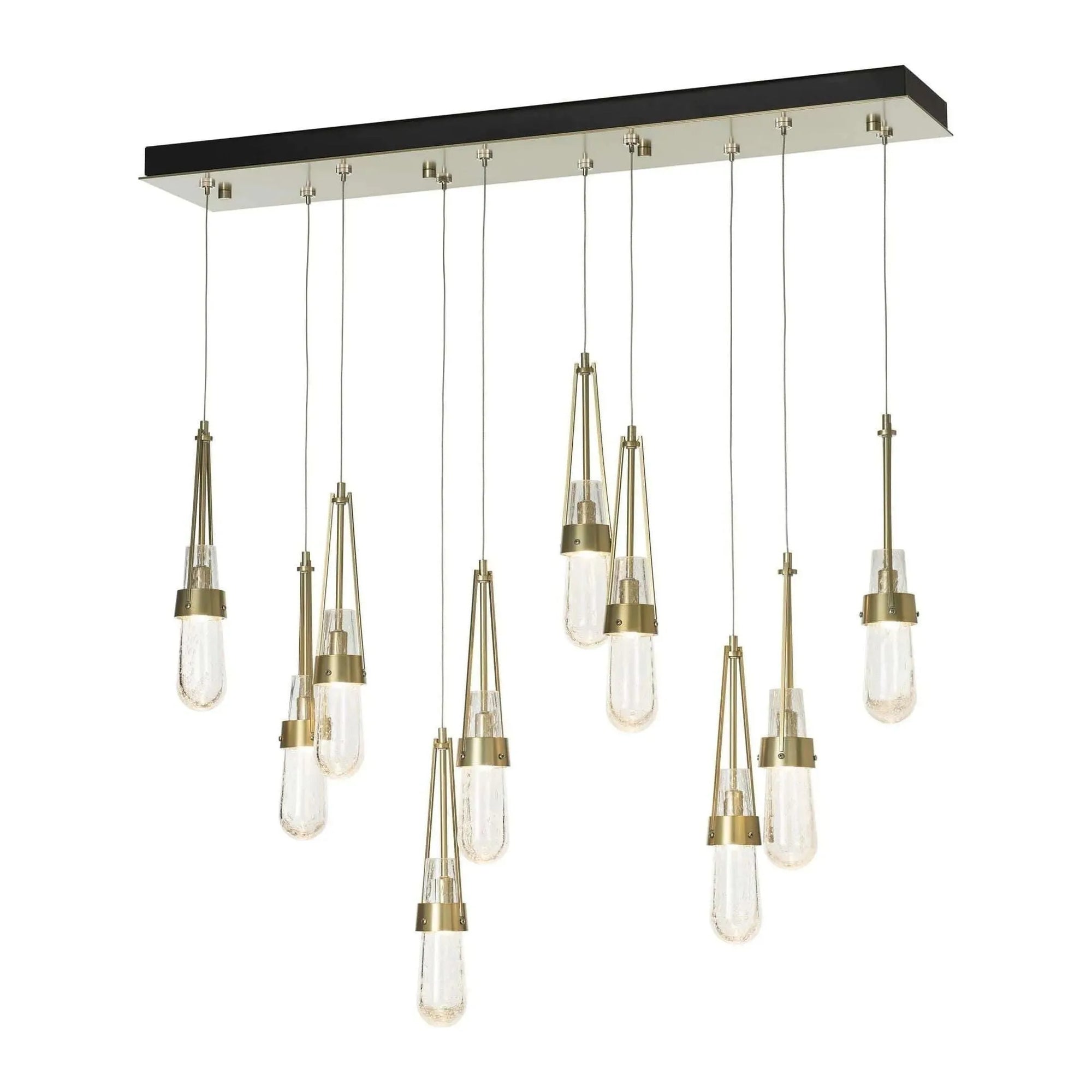 Hubbardton Forge - Link 10-Light Blown Glass Rectangular Pendant - 131200-SKT-STND-86-YJ0434 | Montreal Lighting & Hardware