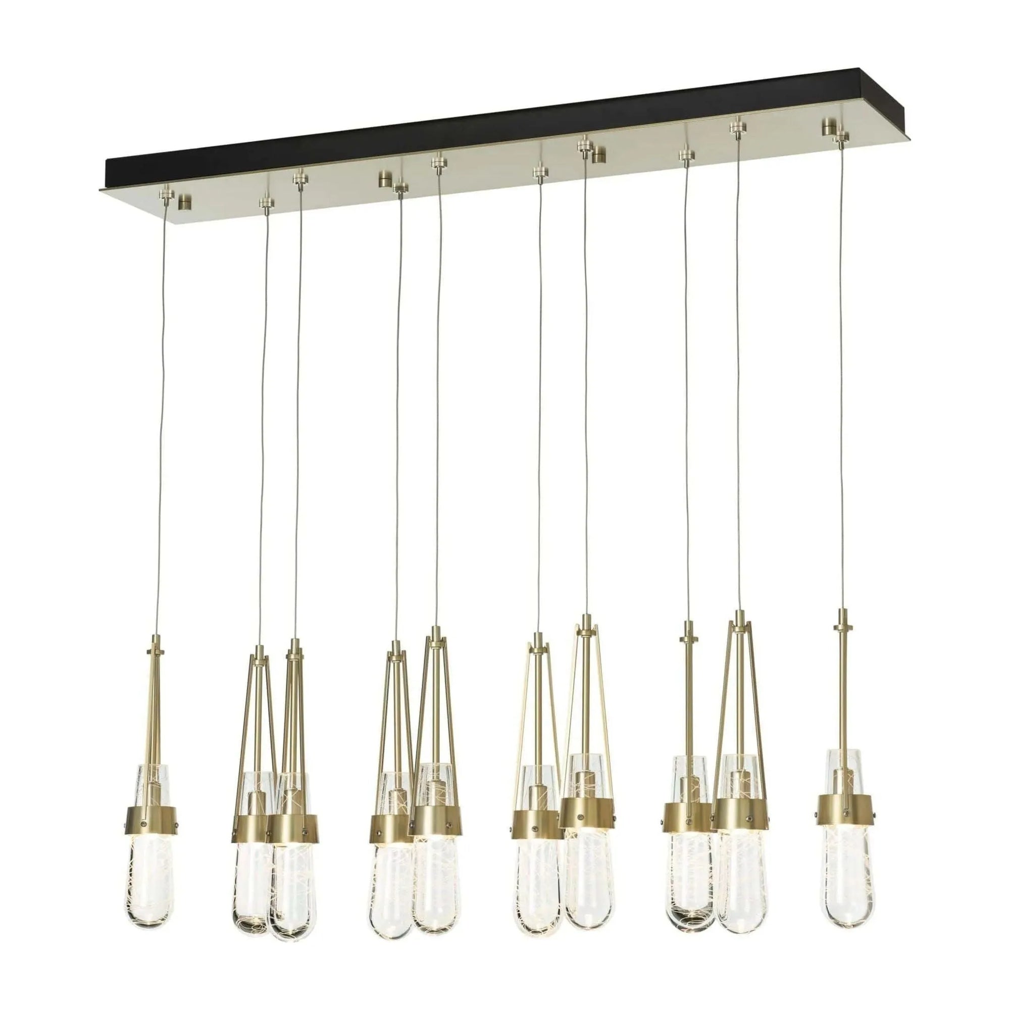 Hubbardton Forge - Link 10-Light Blown Glass Rectangular Pendant - 131200-SKT-STND-86-YJ0434 | Montreal Lighting & Hardware