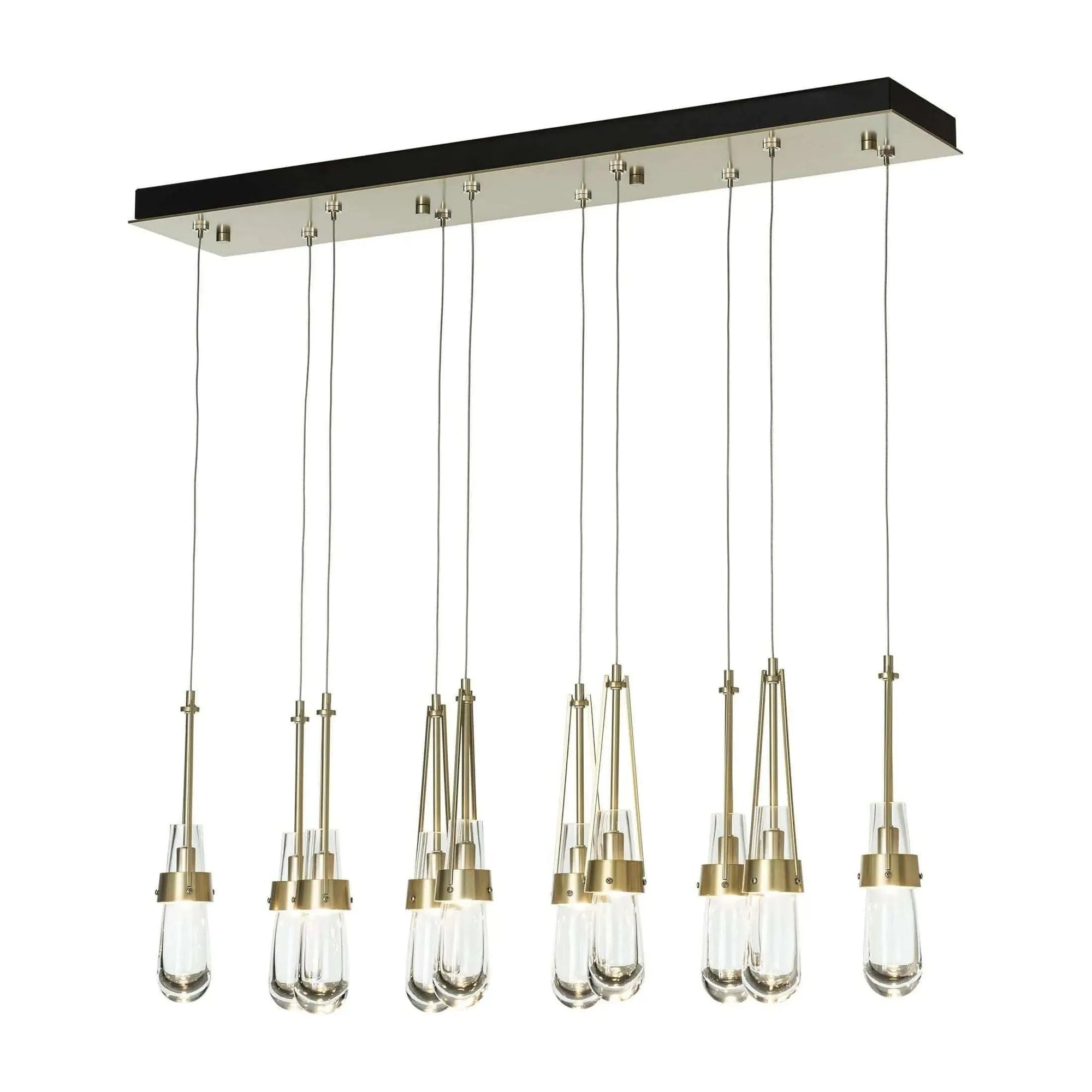 Hubbardton Forge - Link 10-Light Clear Glass Rectangular Pendant - 131207-SKT-STND-86-ZM0434 | Montreal Lighting & Hardware