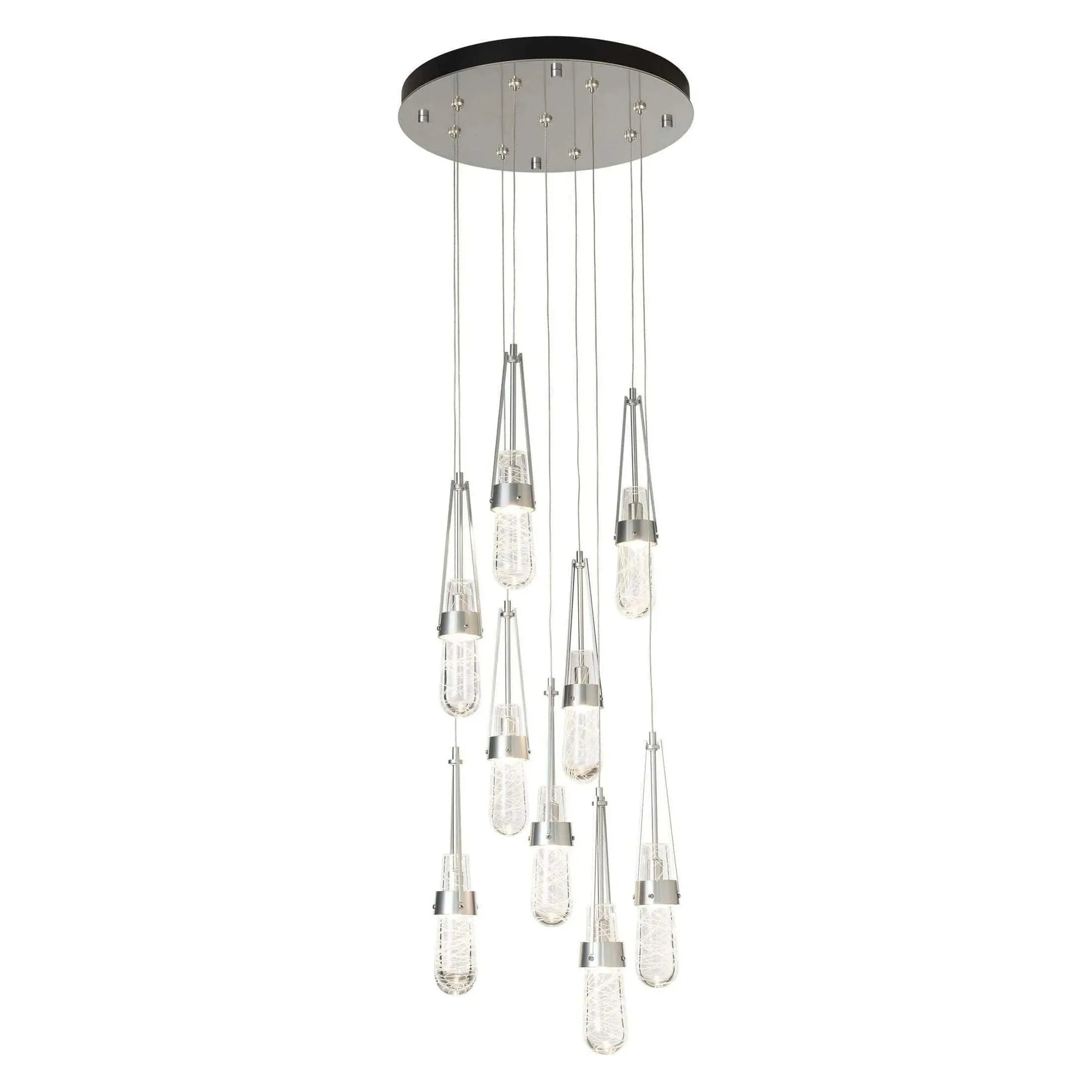 Hubbardton Forge - Link 9-Light Blown Glass Round Pendant - 131100-SKT-STND-85-YJ0434 | Montreal Lighting & Hardware