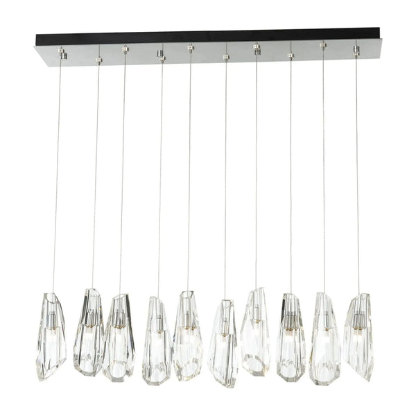 Luma 10-Light Large Crystal Rectangular Pendant