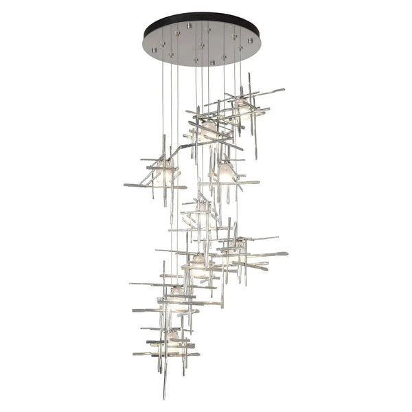 Tura 9-Light Frosted Glass Round Pendant