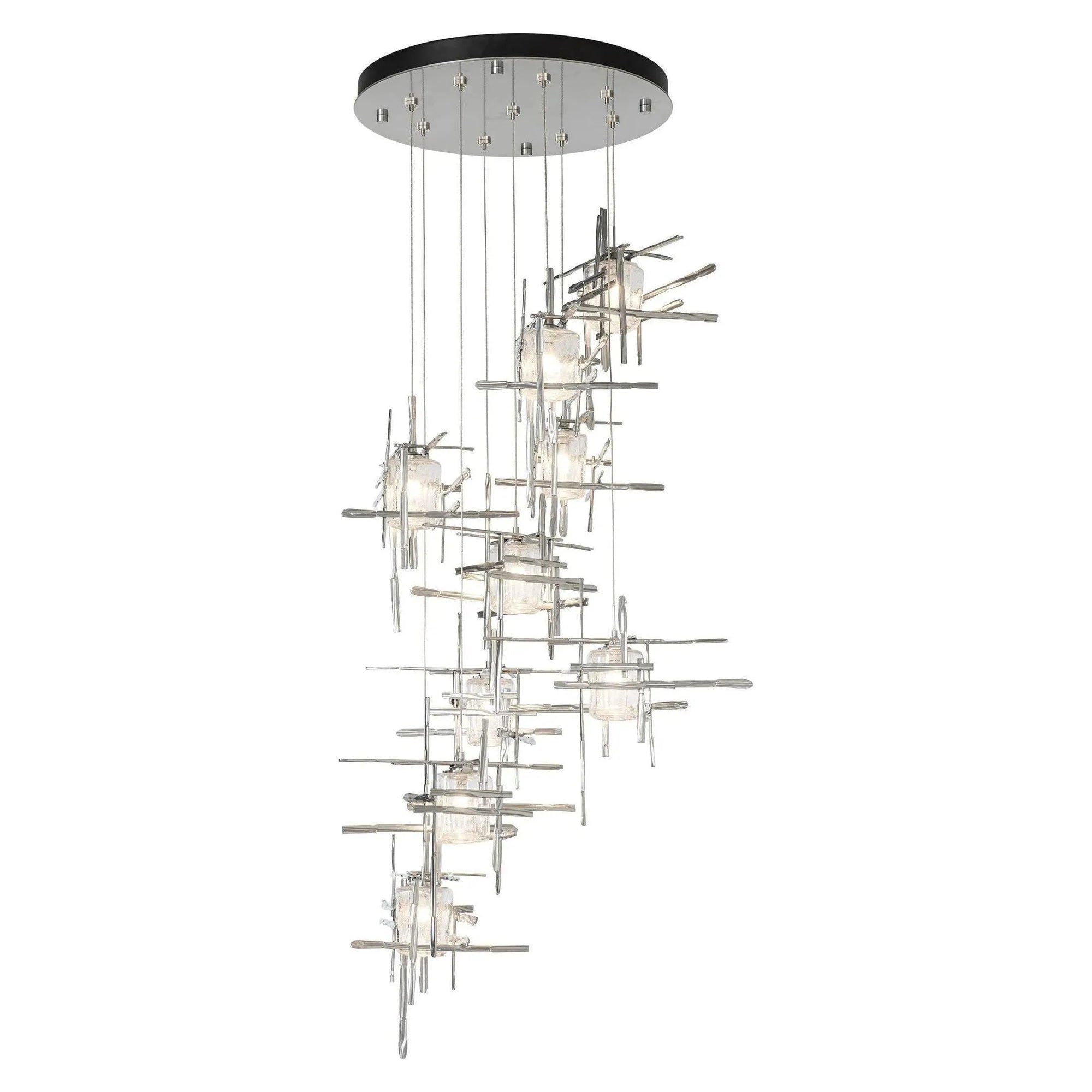 Hubbardton Forge - Tura 9-Light Seeded Glass Round Pendant - 131107-SKT-STND-85-II0728 | Montreal Lighting & Hardware
