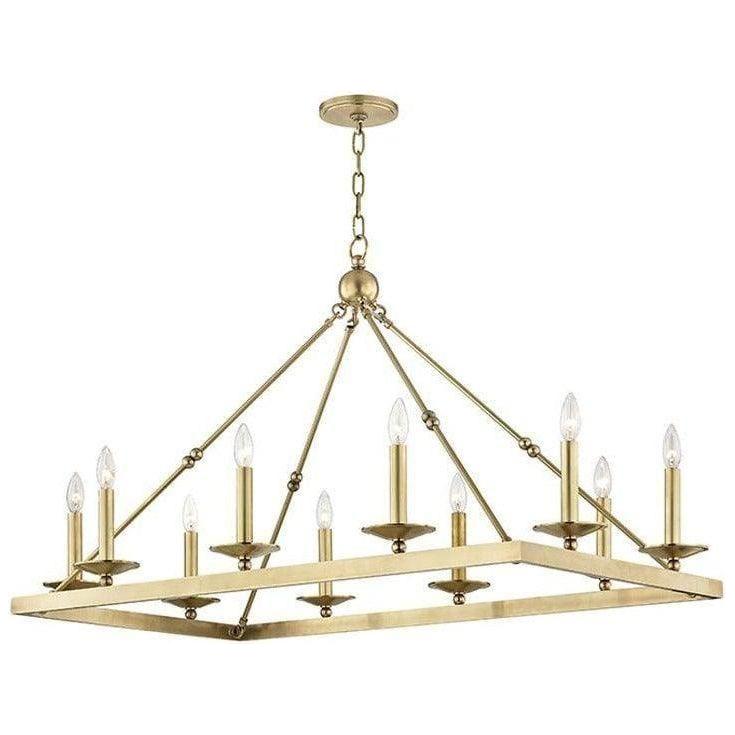 Hudson Valley Lighting - Allendale Rectangular Chandelier - 3244-AGB | Montreal Lighting & Hardware