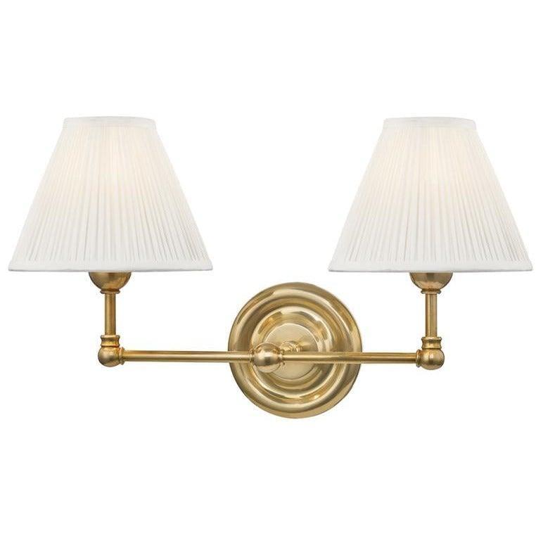 Hudson Valley Lighting - Classic No.1 Double Wall Sconce - MDS102-AGB | Montreal Lighting & Hardware