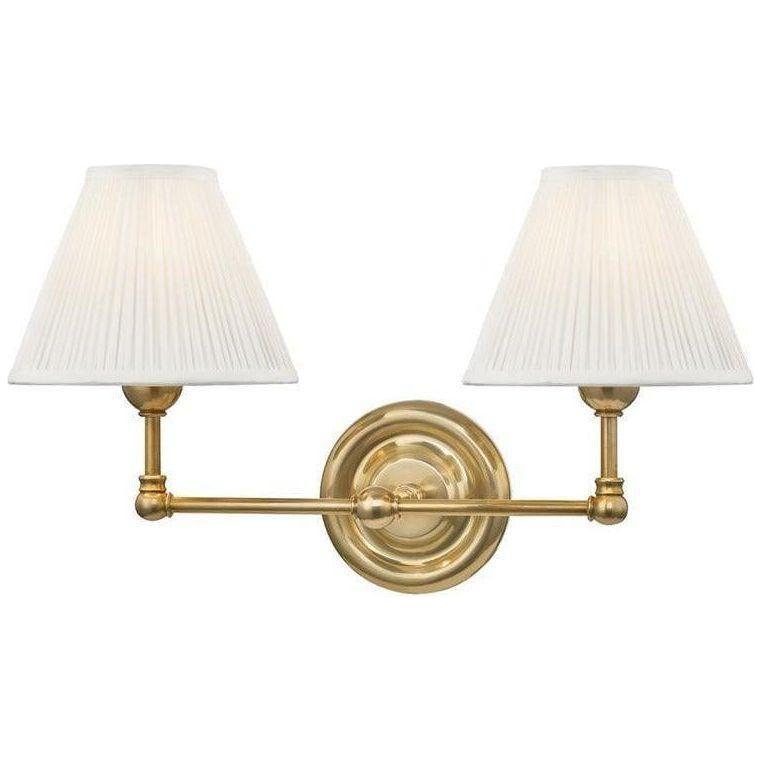 Hudson Valley Lighting - Classic No.1 Double Wall Sconce - MDS102-AGB | Montreal Lighting & Hardware