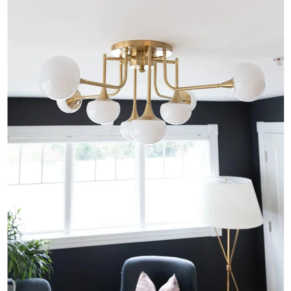 Hudson Valley Lighting - Fleming Semi Flush Mount - 4708-AGB | Montreal Lighting & Hardware