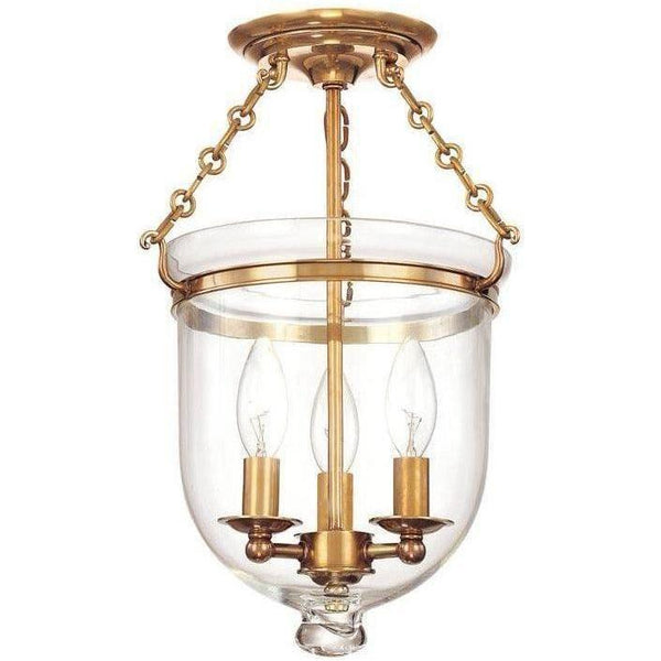 Hampton Clear Glass Semi Flush Mount