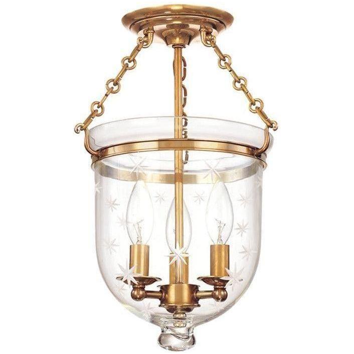 Hudson Valley Lighting - Hampton Star Glass Semi Flush Mount - 251-AGB-C3 | Montreal Lighting & Hardware