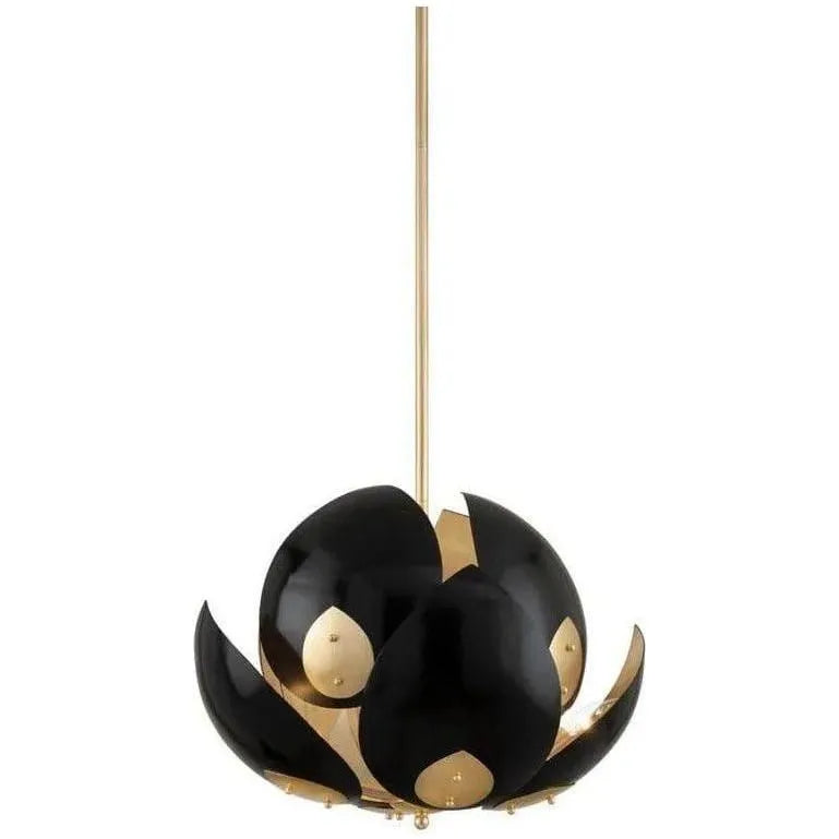 Hudson Valley Lighting - Lotus Chandelier - 5708-GL/BK | Montreal Lighting & Hardware