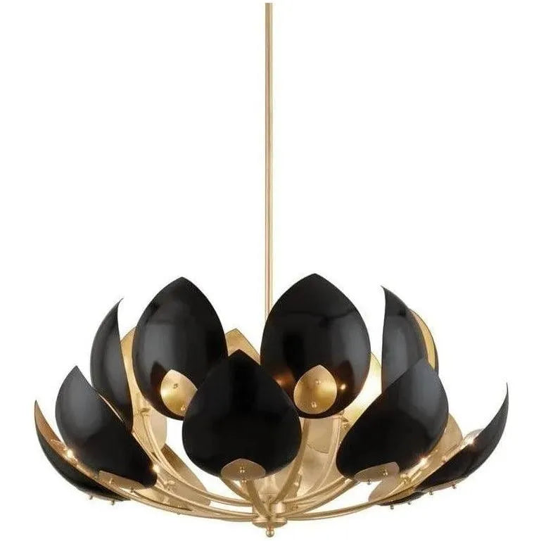 Hudson Valley Lighting - Lotus Chandelier - 5739-GL/BK | Montreal Lighting & Hardware