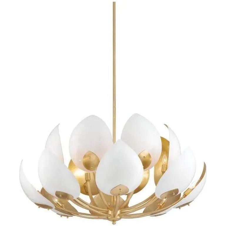 Hudson Valley Lighting - Lotus Chandelier - 5739-GL/WH | Montreal Lighting & Hardware