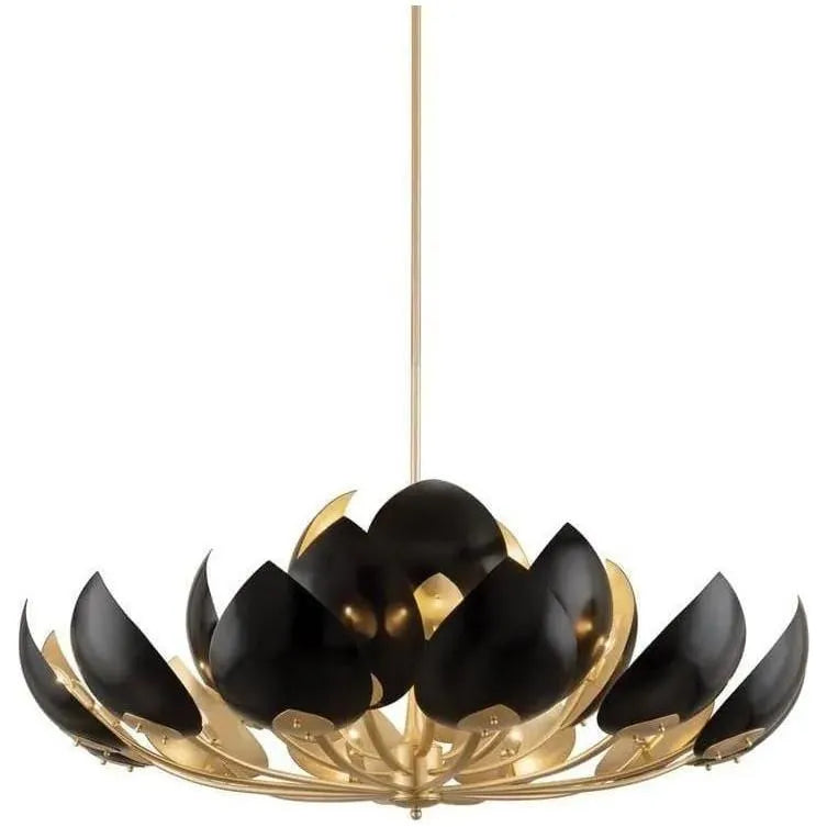 Hudson Valley Lighting - Lotus Chandelier - 5754-GL/BK | Montreal Lighting & Hardware