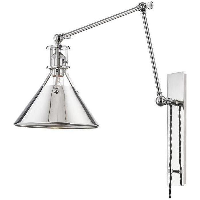 Hudson Valley Lighting - Metal No. 2 Swing Arm Wall Sconce - MDS953-PN | Montreal Lighting & Hardware
