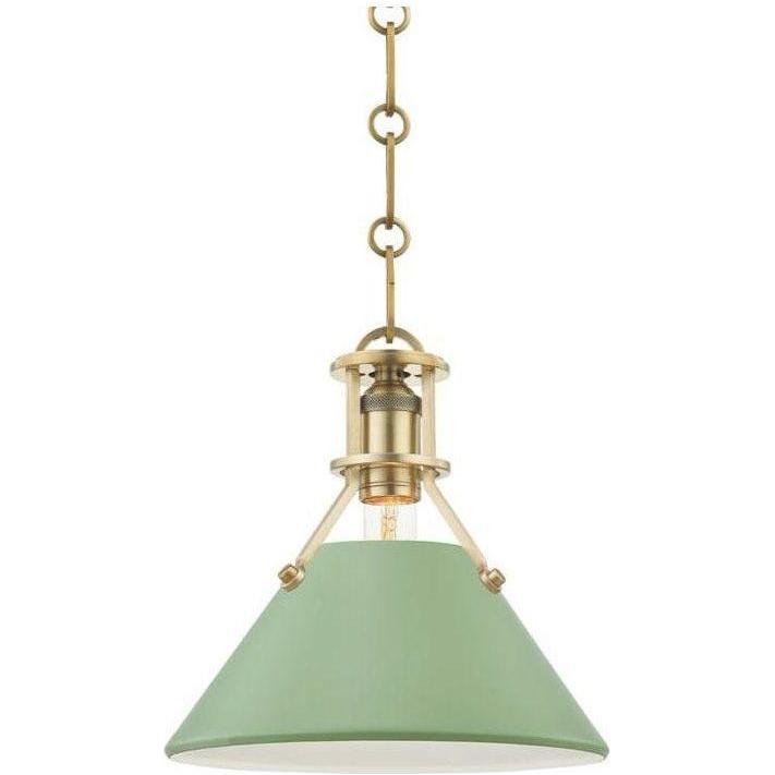 Hudson Valley Lighting - Painted No.2 Pendant - MDS351-AGB/LFG | Montreal Lighting & Hardware