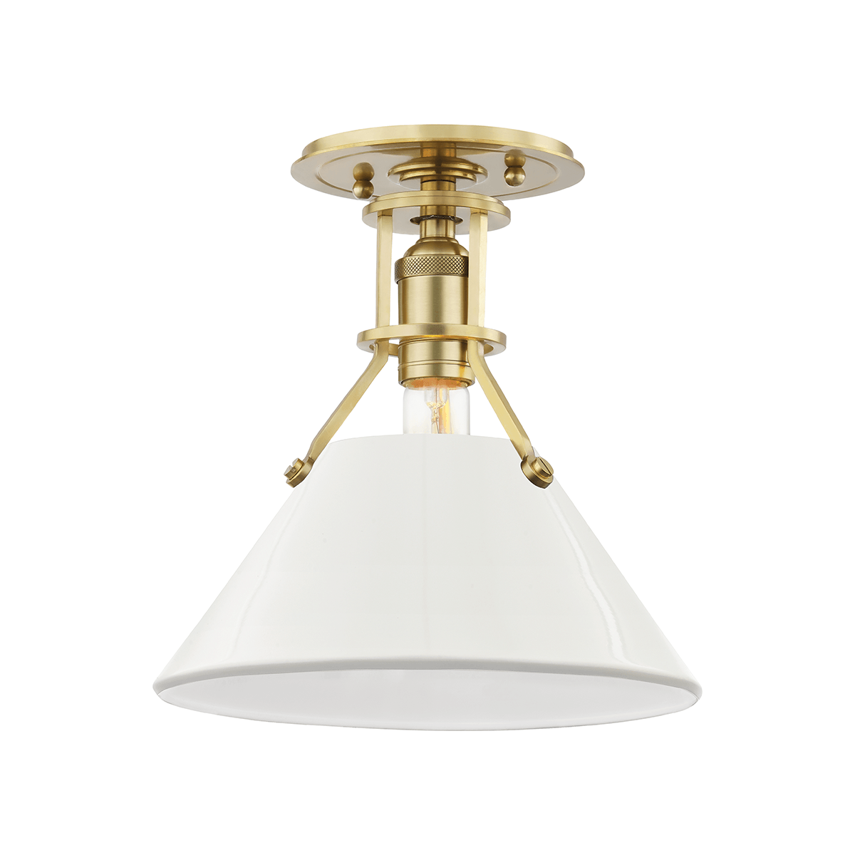 Hudson Valley Lighting - Painted No.2 Semi Flush Mount - MDS353-AGB/OW | Montreal Lighting & Hardware