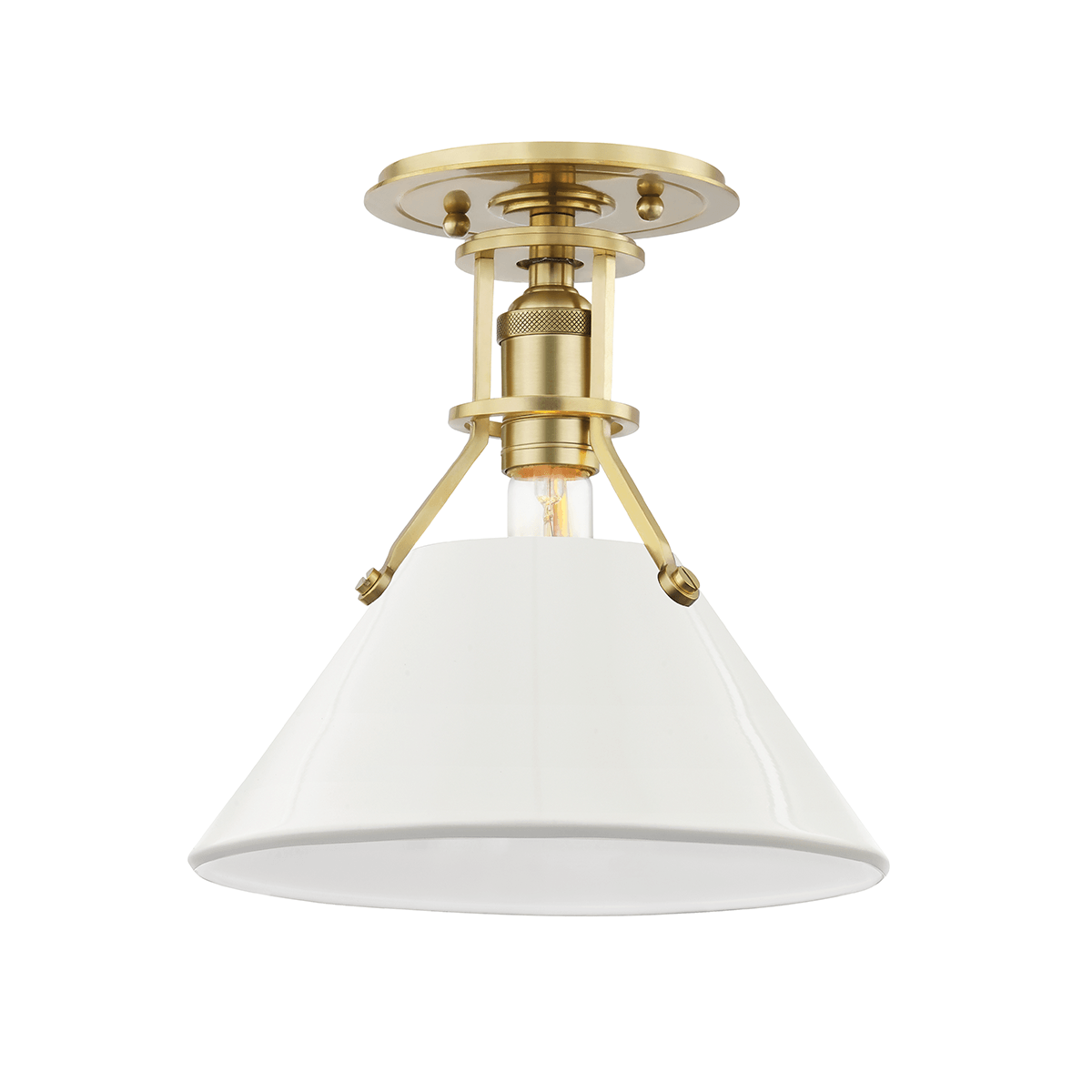 Hudson Valley Lighting - Painted No.2 Semi Flush Mount - MDS353-AGB/OW | Montreal Lighting & Hardware