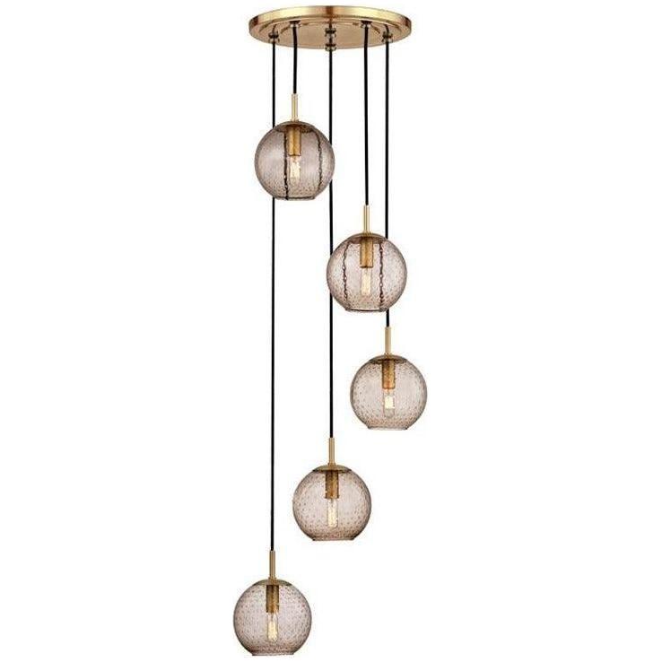 Hudson Valley Lighting - Rousseau Pendant - 2033-AGB-BL | Montreal Lighting & Hardware