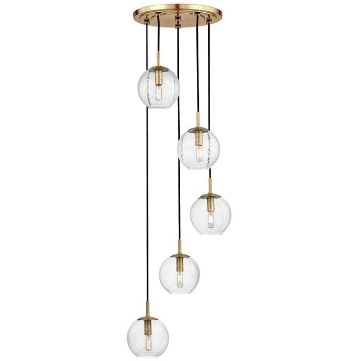 Hudson Valley Lighting - Rousseau Pendant - 2035-AGB-CL | Montreal Lighting & Hardware