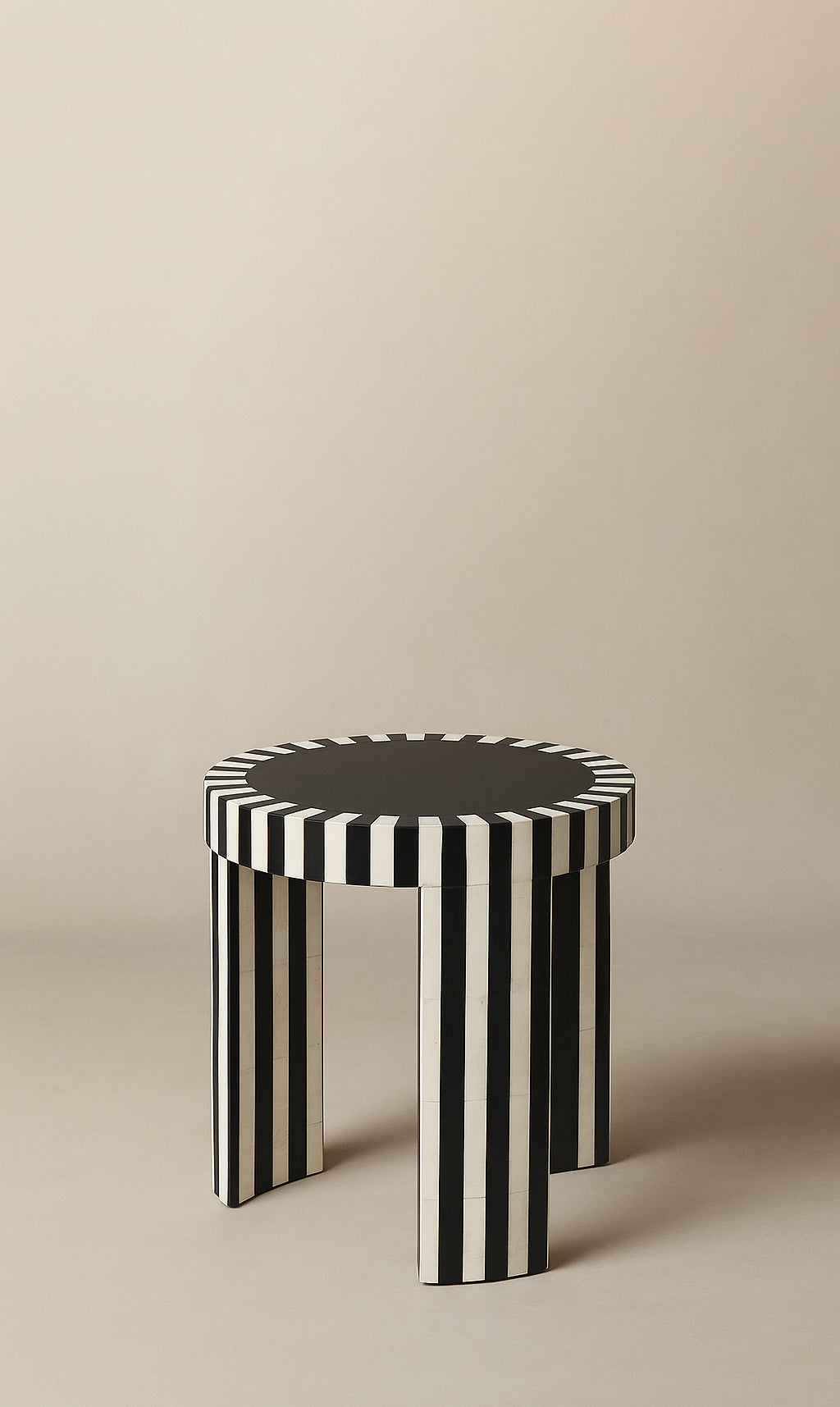 Dounia Home - DH-SITBONINL-BLK - Sitr Bone Inlay Side Table - Bone Inlay/Ebony
