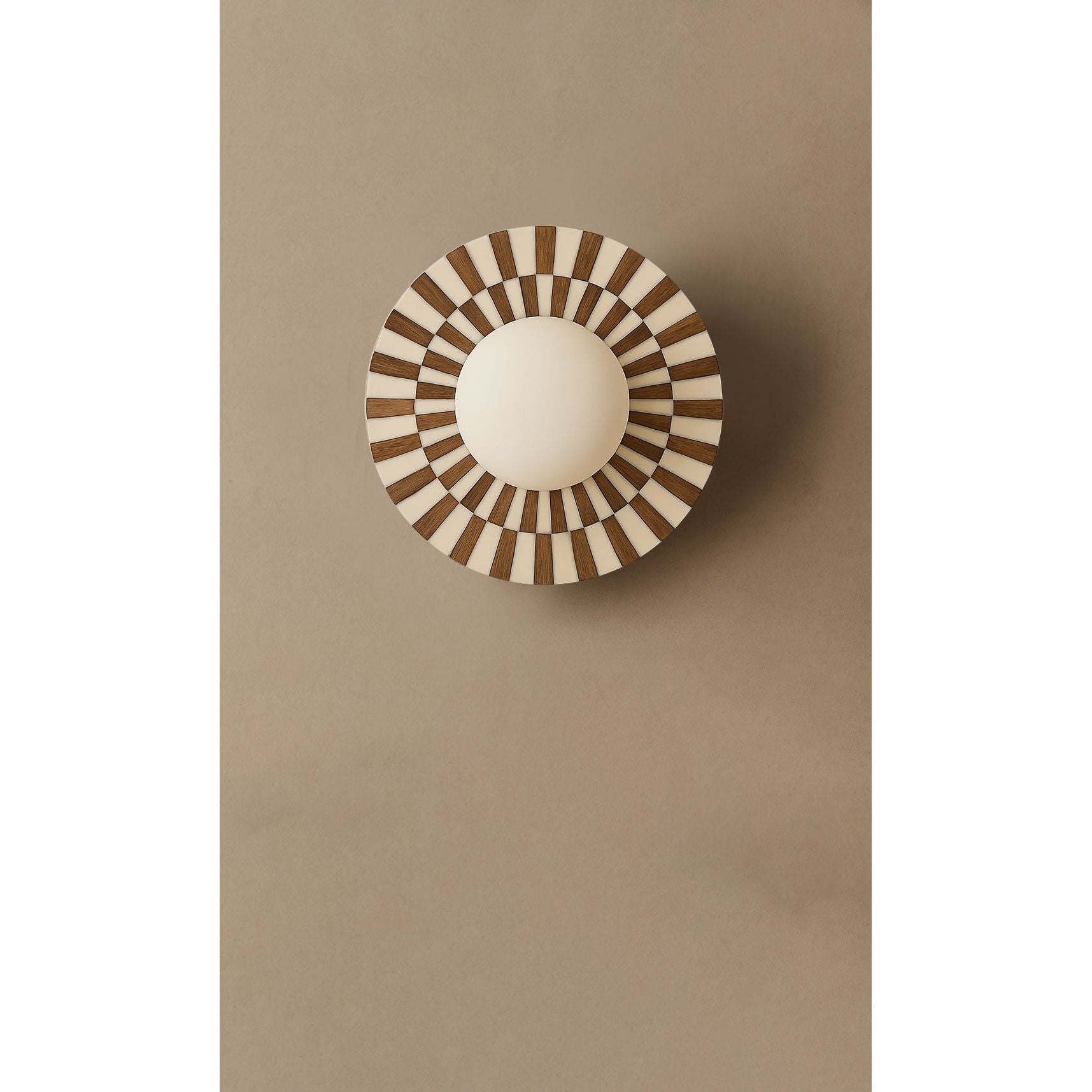 Dounia Home - DH-SHAINLWAL-SM-WOD - Shaa Inlay Wall Sconce - Walnut/Resin