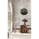 Dounia Home - DH-IZADIAPEN-MD-NR - Iza Diamond Pendant Light - Natural Raffia