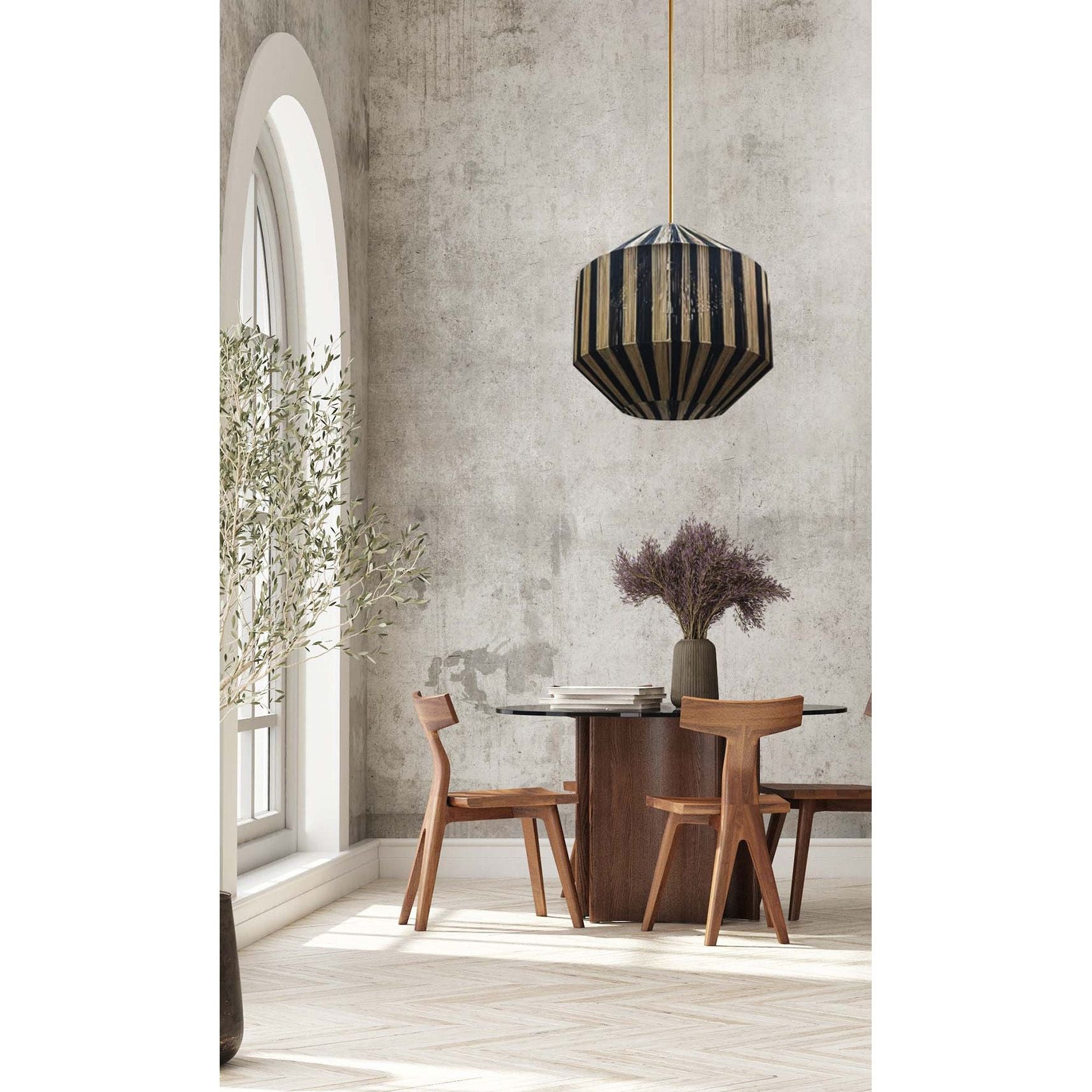 Dounia Home - DH-IZADIAPEN-MD-NR - Iza Diamond Pendant Light - Natural Raffia