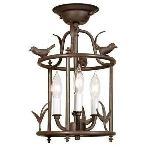 Bird Flush Mount Lantern