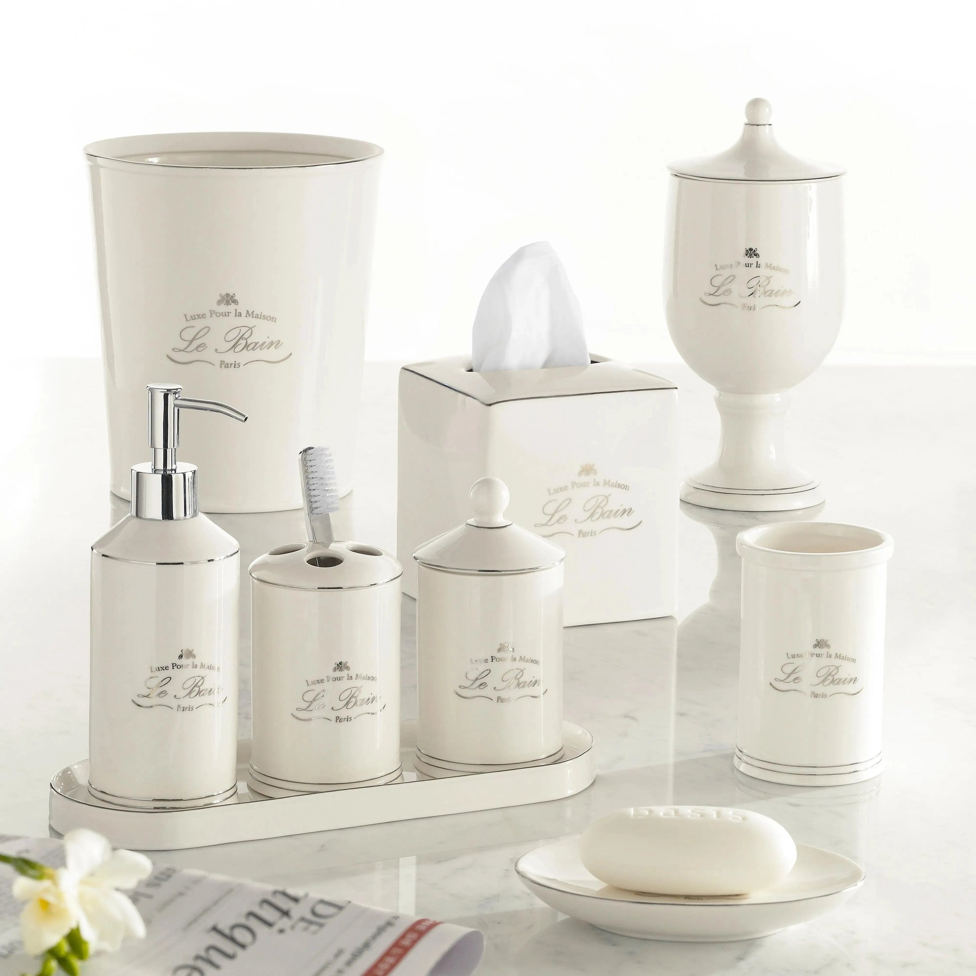 Kassatex - Le Bain Bath Accessories - ALB-LD-W | Montreal Lighting & Hardware