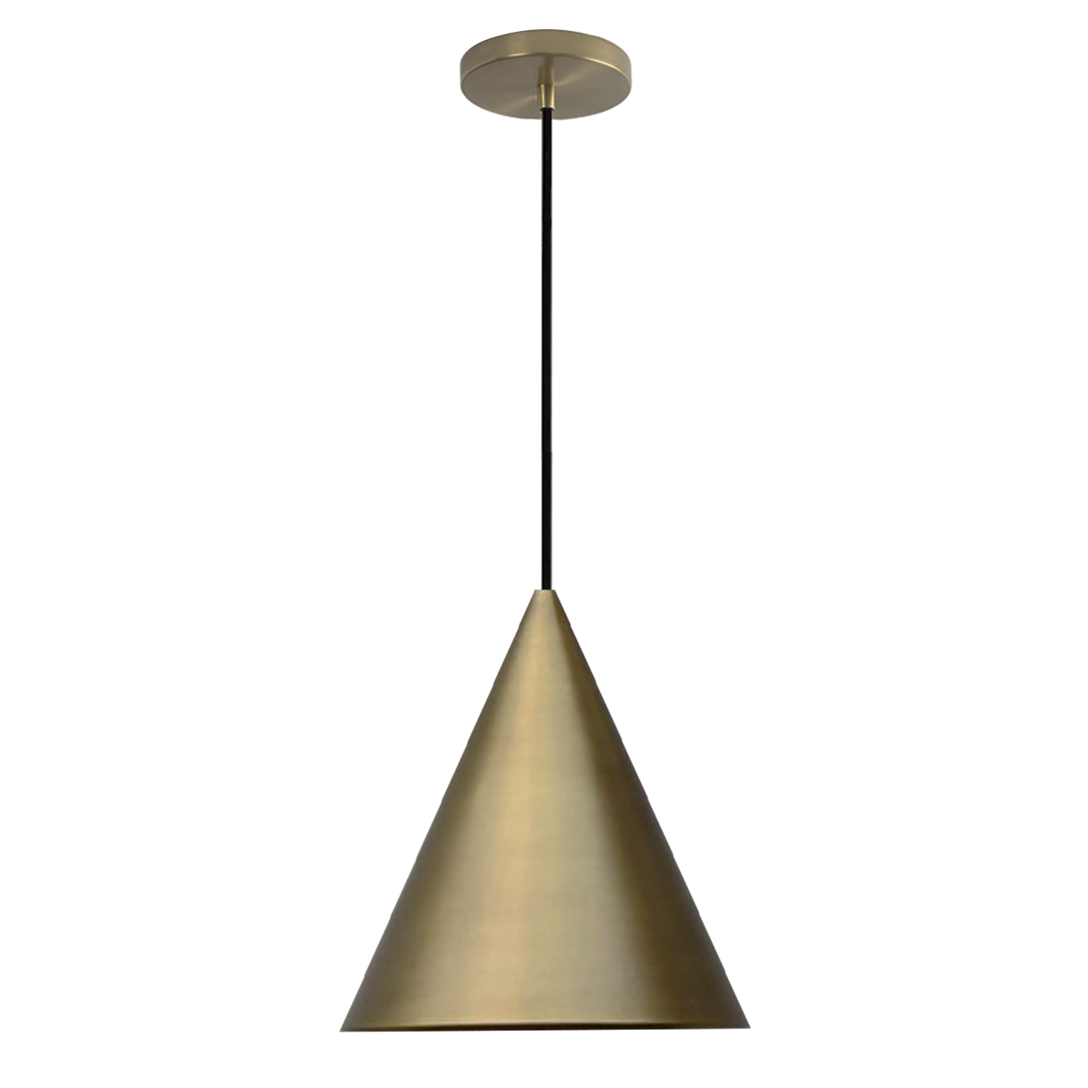 Dounia Home - DH-KOBCONSHA-MD-AB - Koba Cone-Shaped Pendant Light - Antique Brass