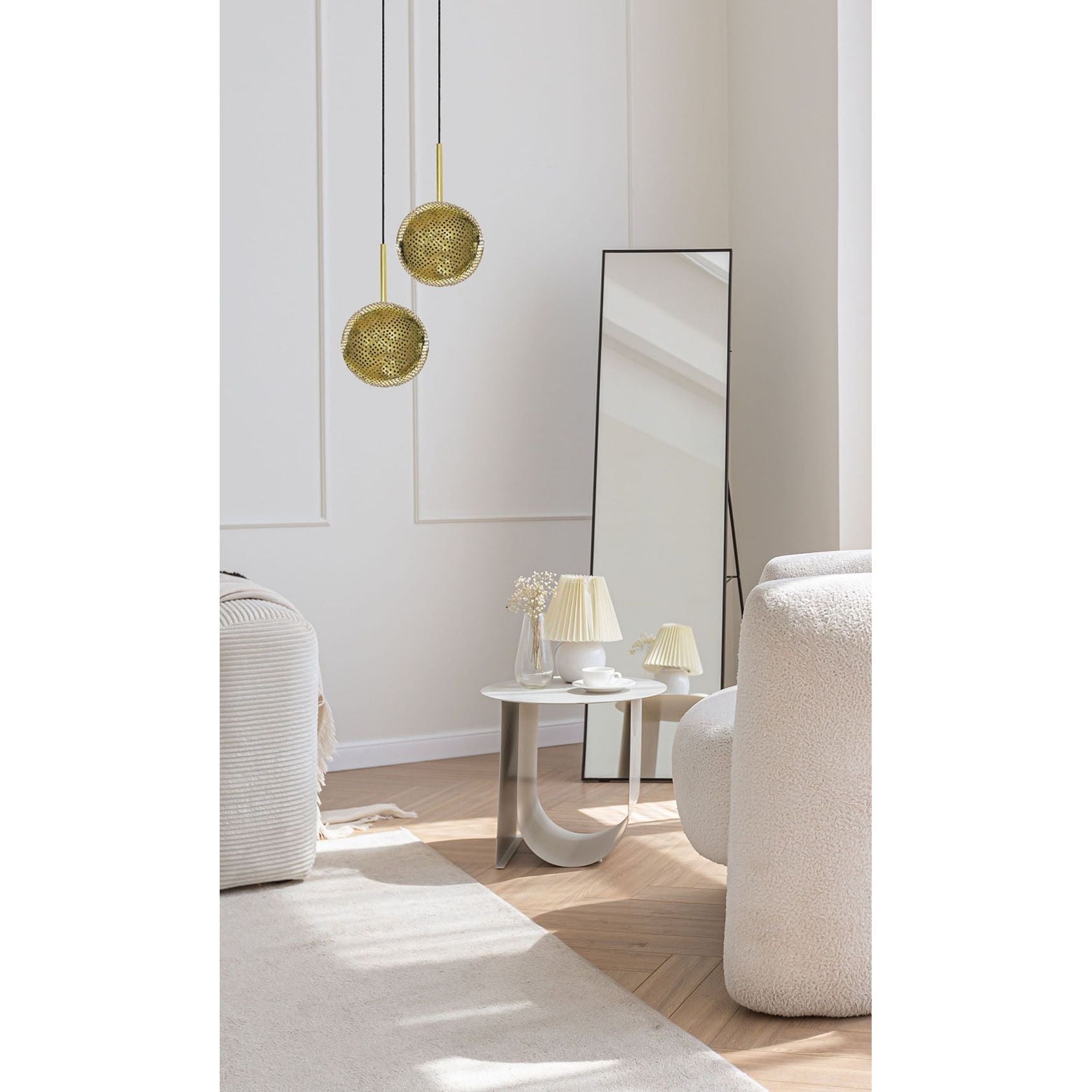 Dounia Home - DH-KOR2LIG-NIK - Kora 2 Light Chandelier - Brushed Nickel Silver