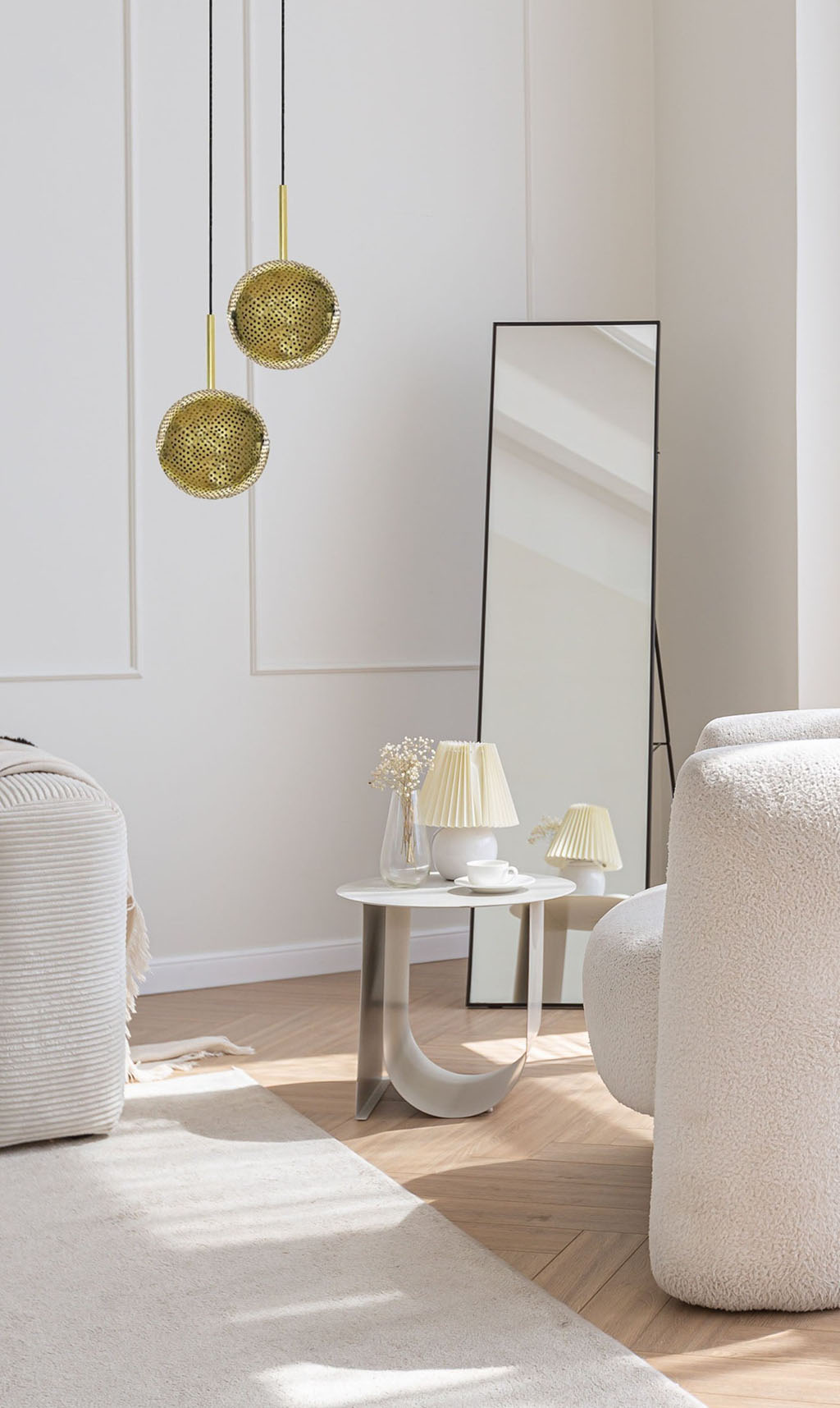 Dounia Home - DH-KOR2LIG-NIK - Kora 2 Light Chandelier - Brushed Nickel Silver