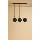 Dounia Home - DH-KORLIN3-SM-MGM - Kora linear 3 globe chandelier - Matte Gun Metal