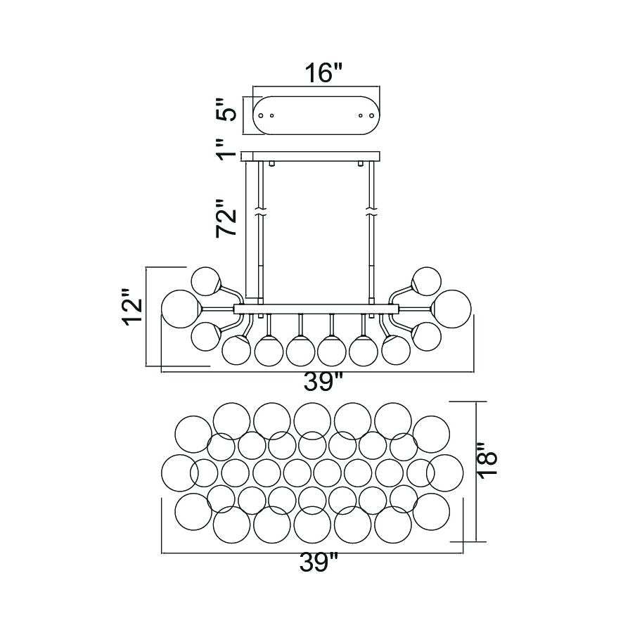 CWI Lighting Canada - 1205P39-27-601 - LED Island/Pool Table Chandelier - Pallocino - Chrome