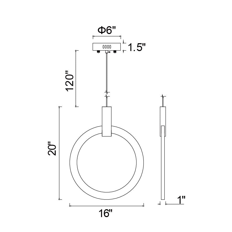 CWI Lighting Canada - 1214P16-1-236 - LED Pendant - Anello - White Oak