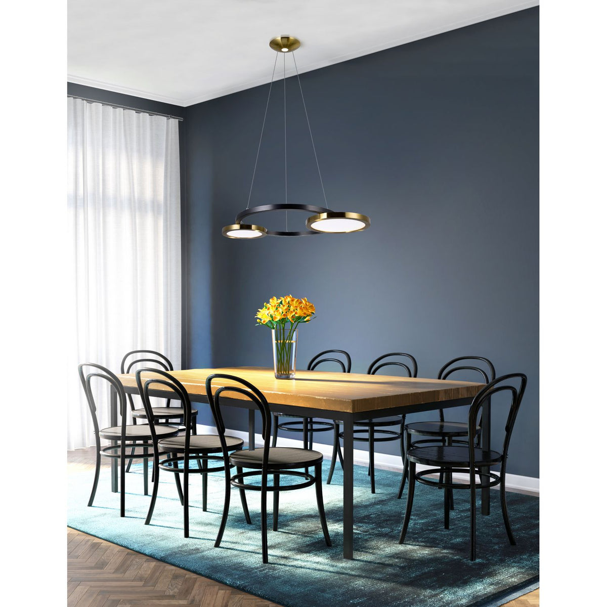 CWI Lighting Canada - 1215P29-2-625 - LED Chandelier - Deux Lunes - Sun Gold & Black