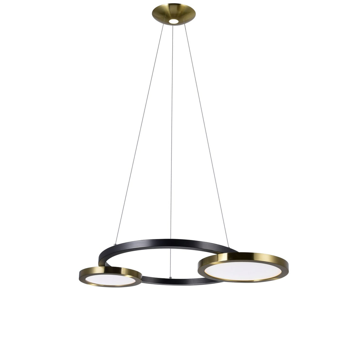 CWI Lighting Canada - 1215P37-2-625 - LED Chandelier - Deux Lunes - Sun Gold & Black