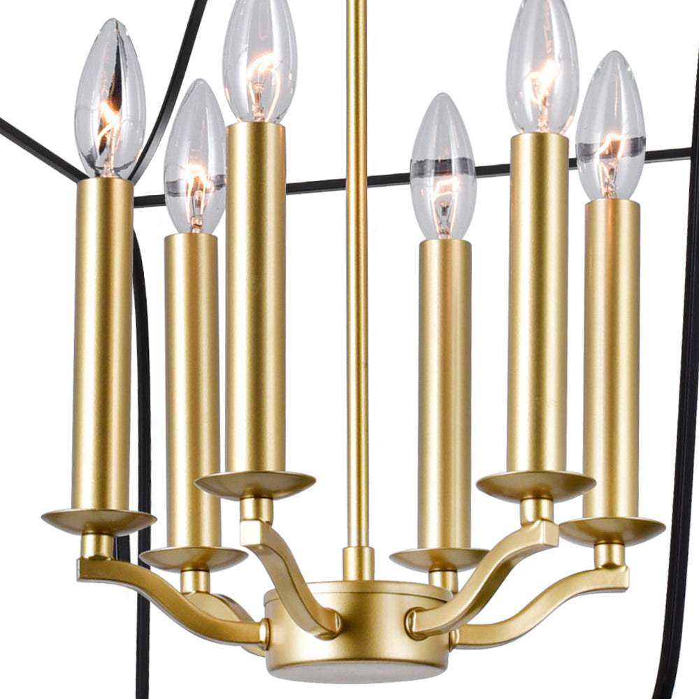 CWI Lighting Canada - 1223P20-6-602 - Six Light Chandelier - Tudor - Satin Gold & Black