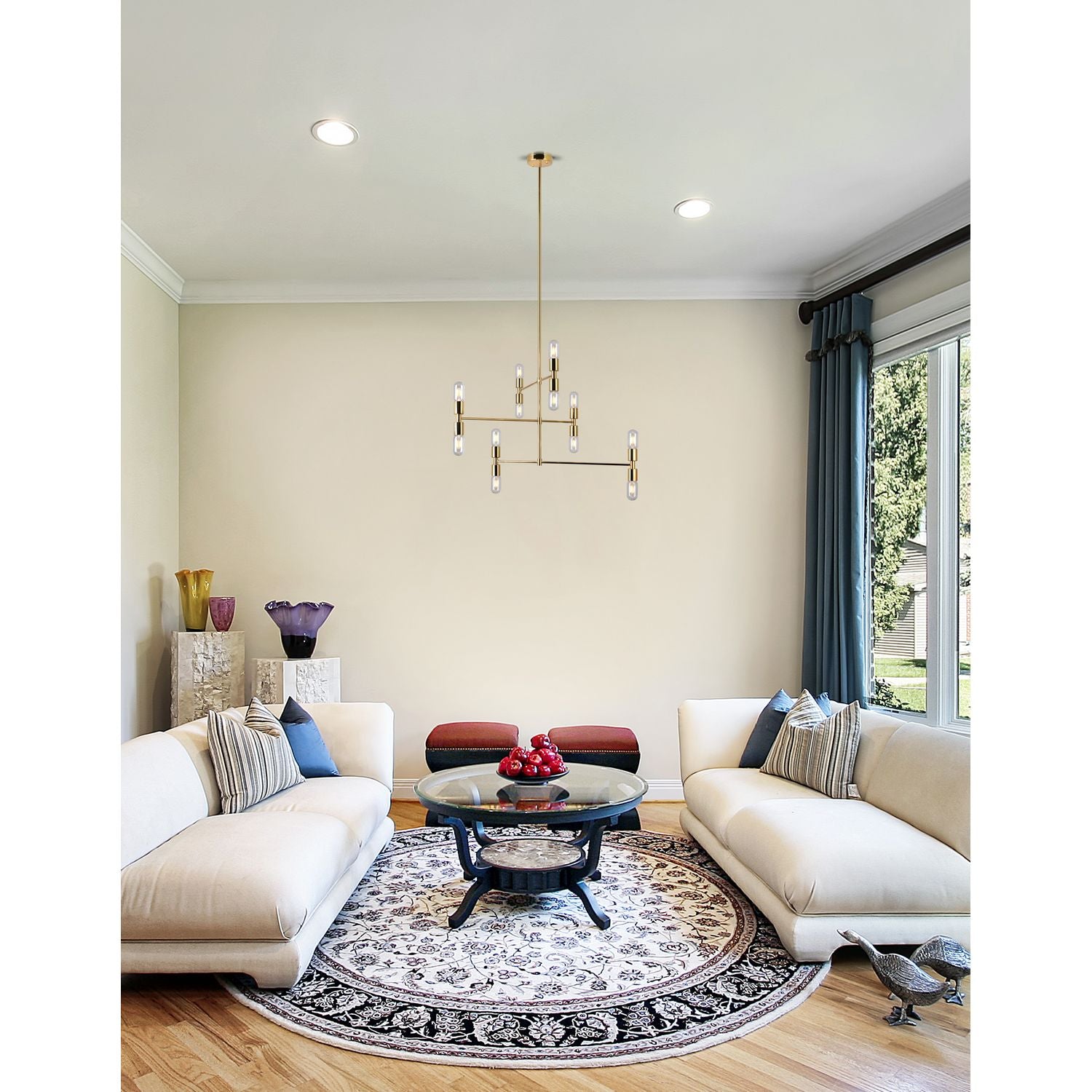 CWI Lighting Canada - 1227P34-12-169 - 12 Light Chandelier - Hand Crank - Medallion Gold