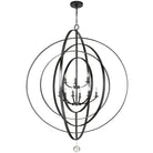 Crystorama - 587-MK - Neuf Lumières Suspendu - Luna - Noir mat