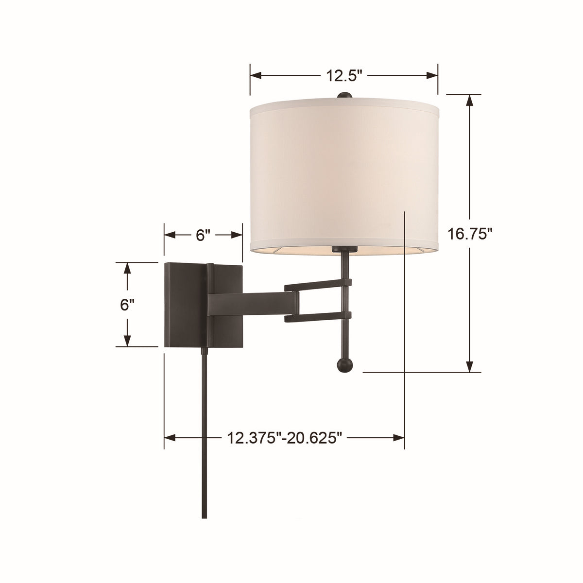 Crystorama - MAR-A8031-MK - Une lampe Murale - Marshall - Noir mat